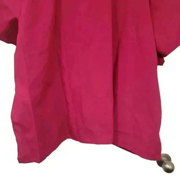 Cherokee Workwear Originals Women's Raspberry Pink Poly/Cotton V-Neck Snap Front - Picture 10 of 12